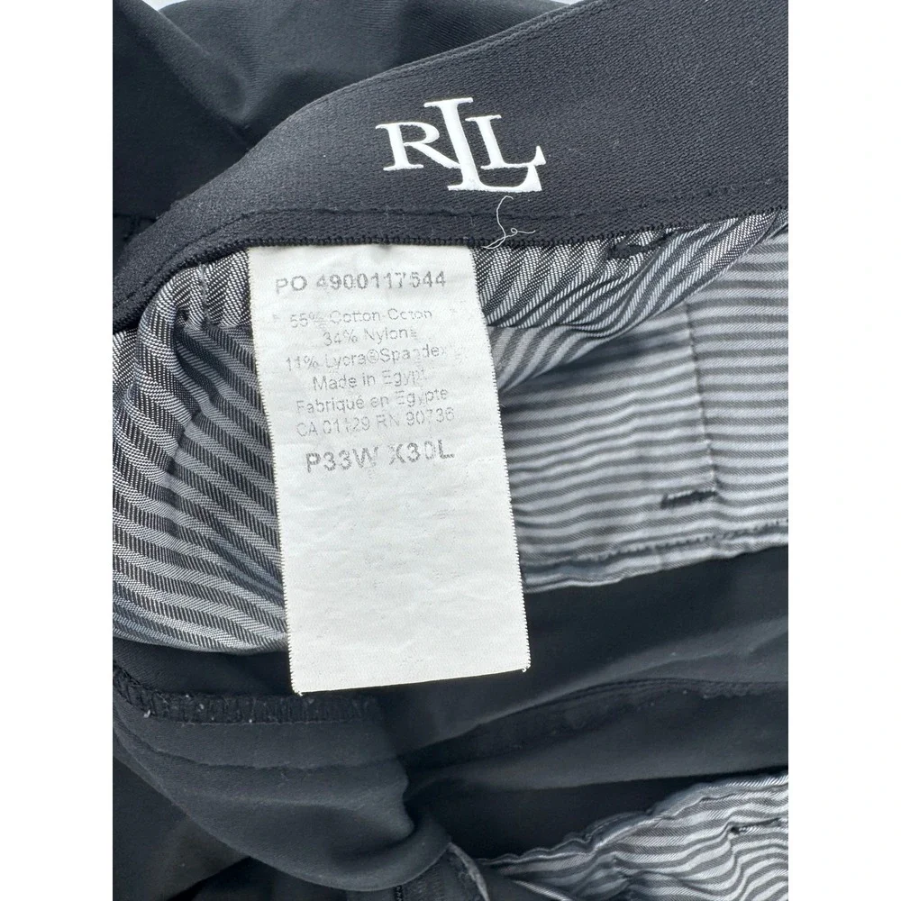 Lauren Ralph Lauren Mens Black Stretch Dress Pants Trousers 33W x 30L P33W X30L